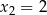 x2 = 2 