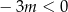 − 3m < 0 