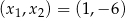 (x1,x2) = (1,− 6) 