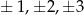 ± 1,± 2,± 3 