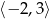 x ⁄∈ ⟨− 2,3⟩ 