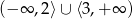 (− ∞ ,2⟩ ∪ ⟨3,+ ∞ ) 