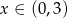 x &isin; (0 ,3) 