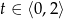t ∈ ⟨0,2⟩ 