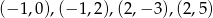 (&minus; 1,0),(&minus; 1,2),(2,&minus; 3),(2,5 ) 