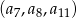 (a ,a ,a ) 7 8 11 