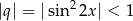 |q| = |sin22x | < 1 