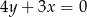 4y + 3x = 0 
