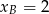xB = 2 