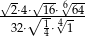 &radic;2&sdot;4&sdot;&radic;-16&sdot;6&radic;-64 32&sdot;&radic; 1&sdot;&radic;41 4 