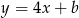 y = 4x + b 