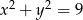  2 2 x + y = 9 