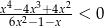 x4&minus;-4x3+-4x2 6x2&minus; 1&minus;x < 0 