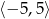⟨&minus; 5,5⟩ 