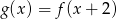 g(x) = f (x+ 2) 