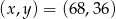(x ,y) = (68,36) 