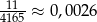 -11- 4165 &asymp; 0,00 26 