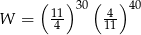  ( )30( )40 W = 141 411 