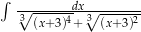 &int; -------dx-------- 3&radic; (x+3)4+ 3&radic; (x+3)2 