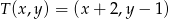 T(x,y ) = (x+ 2,y &minus; 1) 