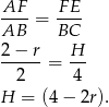 AF-- = F-E- AB BC 2-−-r H- 2 = 4 H = (4 − 2r).