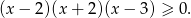 (x− 2)(x + 2)(x − 3) ≥ 0 .