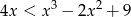  3 2 4x < x &minus; 2x + 9 