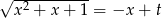 &radic; -2--------- x + x + 1 = &minus;x + t 