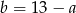 b = 1 3− a 