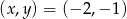 (x,y ) = (&minus; 2,&minus; 1) 