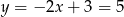 y = &minus; 2x + 3 = 5 
