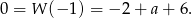 a = &minus; 4 