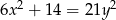  2 2 6x + 14 = 21y 