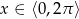 x &isin; ⟨0 ,2&pi;⟩ 