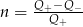  Q+ &minus;Q &minus; n = --Q-+-- 