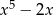  5 x &minus; 2x 