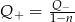  Q-&minus;- Q + = 1&minus;n 
