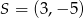 S = (3,− 5) 
