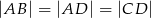 |AB | = |AD | = |CD | 
