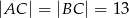 |AC | = |BC | = 13 