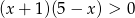 (x + 1)(5 − x) > 0 