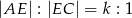 |AE | : |EC | = k : 1 
