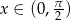  &pi;- x &isin; (0,2 ) 