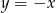 y = &minus;x 