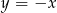 y = −x 