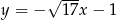  √ --- y = − 17x − 1 