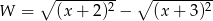  ∘ --------- ∘ --------- W = (x + 2)2 − (x + 3)2 