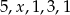 5,x,1,3,1 