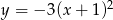 y = &minus; 3(x + 1)2 