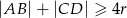 |AB |+ |CD | &ge; 4r 